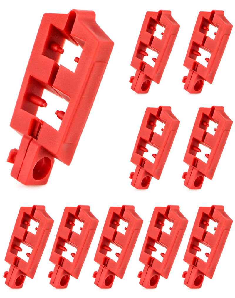 [Australia - AusPower] - QWORK Snap-On Circuit Breaker Lockout, 10 Pcs PA Nylon Energy Isolation Breaker Lock Out Device, Universal Single and Multi-Pole Breaker Lockouts for Loto Station Lock Out Tag Out 