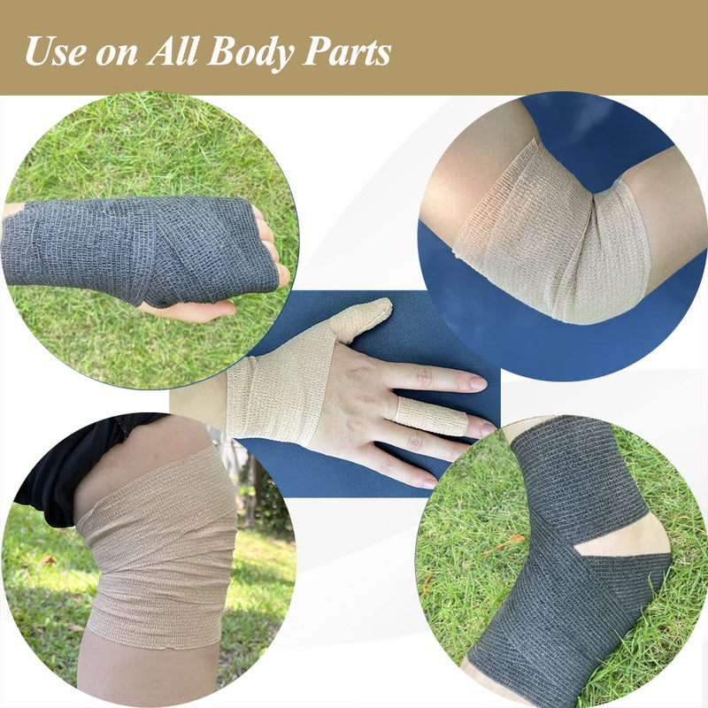 [Australia - AusPower] - Self Adhesive Bandage Wrap,1 Inch 5 Yards 16 Pack Black Elastic Flexible Cohesive Bandages, Vet Wrap Tattoo Sports Tape Bulk for First Aid Supplies (Black) 1 Inch Vet Wrap (16 Pack) 