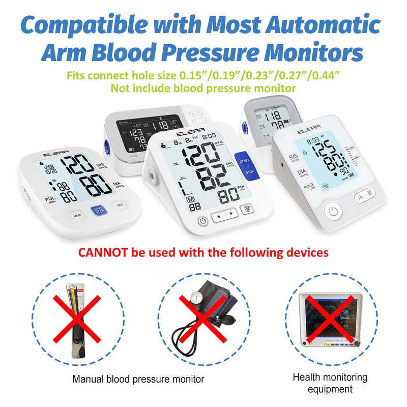 [Australia - AusPower] - ELERA Extra Large Blood Pressure Cuff (9"-24" | 22-60cm) - XL Replacement BP Cuff for Big Arms, Compatible with Most BP Monitors, Adult Cuff Only - 6 Connectors XXL + Dark Gray 
