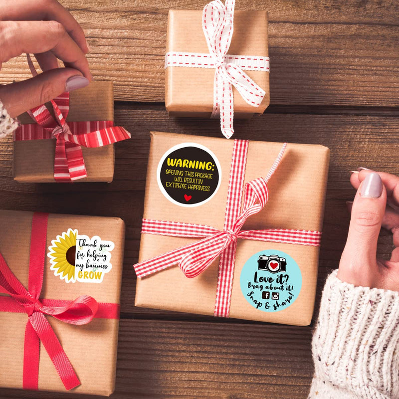Wailozco Warning Opening This Package Will Stickers,Thank You Stickers,Handmade Stickers,Small Shop Stickers,Envelopes Stickers for Small Business, Online Retailers,Handmade Goods,500 Labels Per Roll - NewNest Australia
