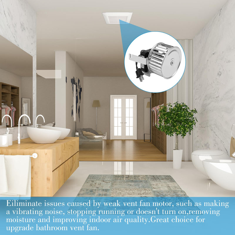 Upgrade 82229000 Bathroom Vent Fan Motor and Wheel Compatible with Nu-Tone Bro-an 9415 9415F 9415H 9415N 9425, Vent Bath Fan Motor Replace 82229000 S82229000 C-82230 68627000 K7895, CCW