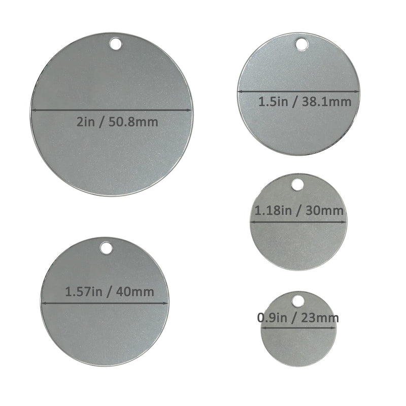StayMax 2 Inch Round Metal Engraving Blanks Stamping Blanks with Hole Stainless Steel Blank Tags 25 Pack