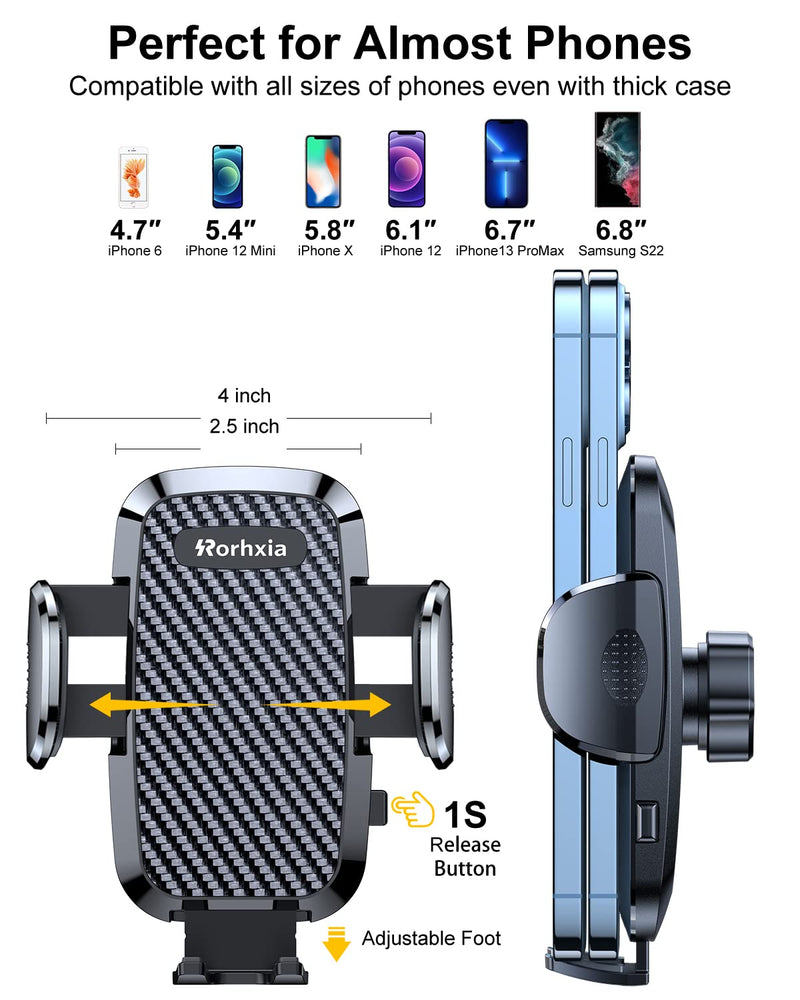 [Australia - AusPower] - Car Vent Phone Mount, [Never Blocking Vent, Enjoy The Comfort of The A/C] Hands-Free Universal Extension Clip Air Phone Holder Car Fit for All Phones iPhone Samsung More Black 