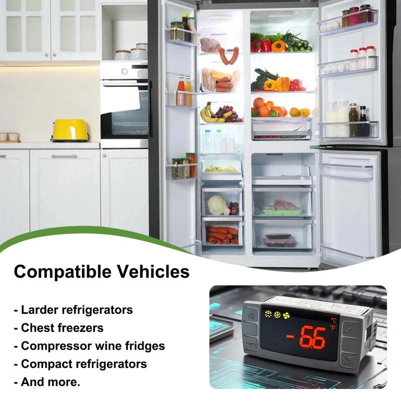 [Australia - AusPower] - Temperature Controller XR02CX-4N1F1 for Dixell, Programmable Digital Thermostat Fit for Commercial Refrigerators/Freezer 120V 50-60Hz with Sensor Probe (XR02CX-4N1F1) 