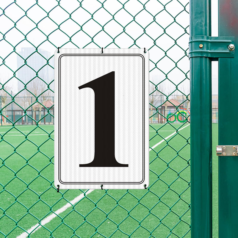 [Australia - AusPower] - Premium Reflective Metal Number Signs 1 - Aluminum 12" X 8" Parking Spot Numbered Signs Outdoor, Large, Floor, Dock, Court, Aisle, Field, No Fade, Weather-Resistant Reflective Number Signs 1 