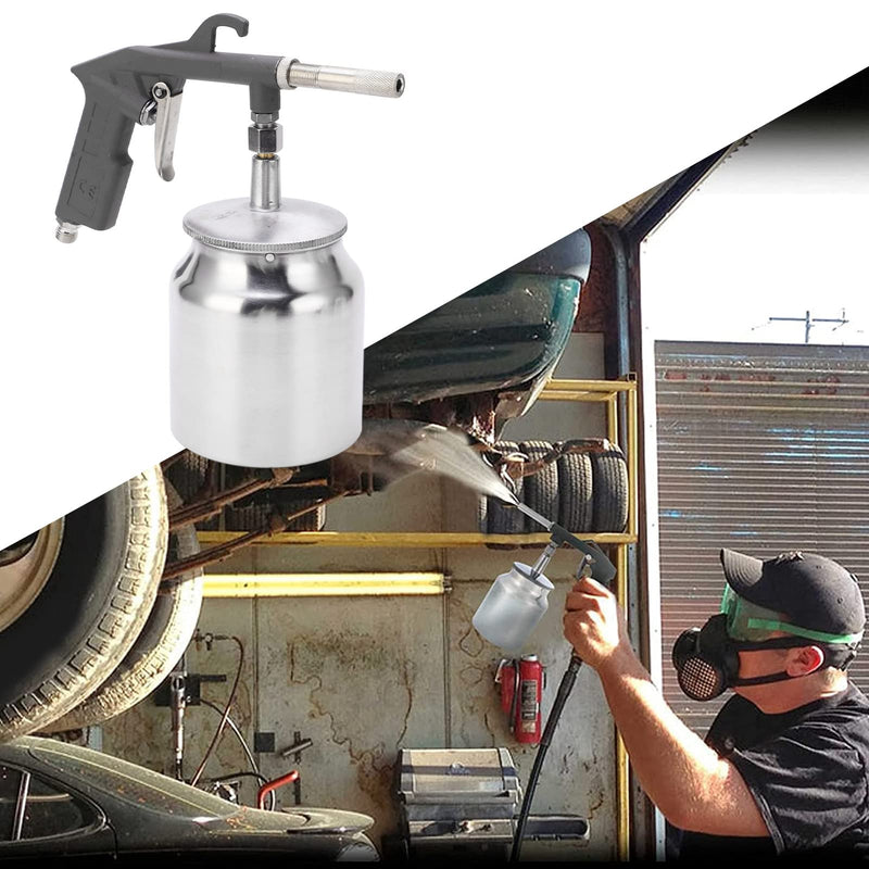 Sandblaster Gun Kit, Air Sand Blasting Gun, Air Undercoating Spray Gun with750cc Aluminium Cup, for Rubberized Undercoat, Rust Proofing