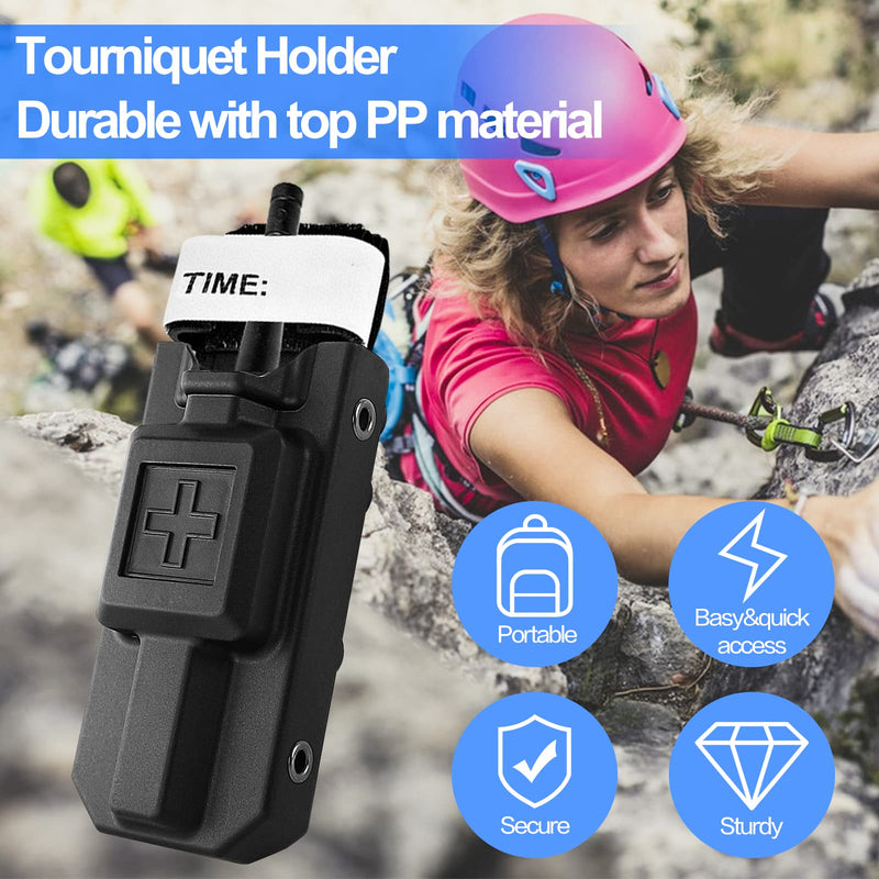 [Australia - AusPower] - Tourniquet Holder, Tourniquet Case Pouch for CAT Tourniquets Gen 7 or Older, Rigid Tourniquet Case Holster for Duty Belt Fits Molle Equipment, Police Gear (Tourniquet Not Included) (Black-1） Black plastics 