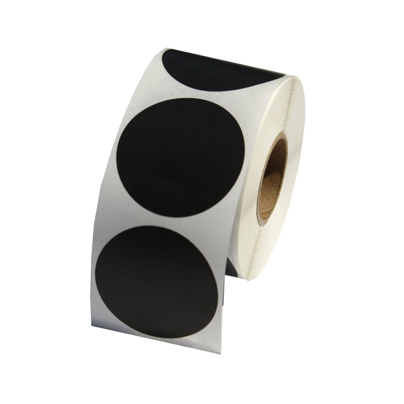 Black Round Labels/Stickers - 1.5 Inch Round Labels 500 Stickers Per Roll