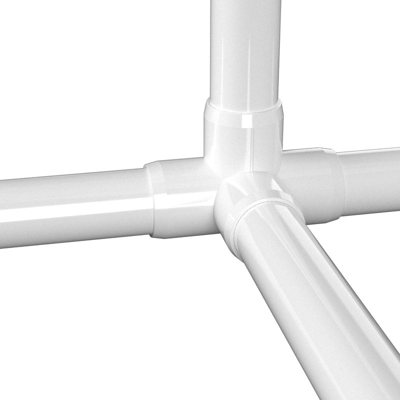 [Australia - AusPower] - FORMUFIT 1/2" 4-Way Tee Furniture Grade PVC Fitting in White, Made in USA, UV-Resistant, Impact-Proof, 0.840" Actual Socket Diameter, (10-Pack) - F0124WT-WH-10 
