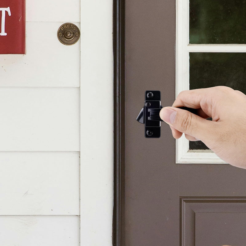 PEUTIER Push Button Storm Door Latch, Heavy Duty Screen Doors Latch with Mounting Hardware Screen Door Closer Replacement for Out-Swinging Doors 5/8" to 1-1/2" Thick set 2