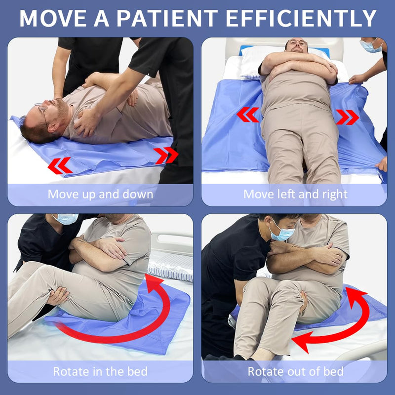 [Australia - AusPower] - Patient Transfer Slide Sheet,Low Friction Transfer Sheet for Patient,Washable Slide Sheets for Moving Patients (Purple, Purple Flat-55 * 78 Inches) Purple Flat-55*78 Inch 