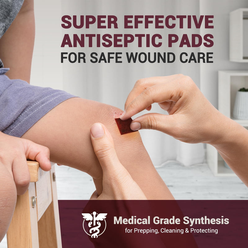 [Australia - AusPower] - MED PRIDE Povidone Iodine Prep Pads For Wounds [Box of 100] - Individually Wrapped Iodine Wipes, 2-Ply, Medium- Wound Care First-Aid Antiseptic- Alcohol-free Medical-Grade 10% Povidone Iodine Packets 