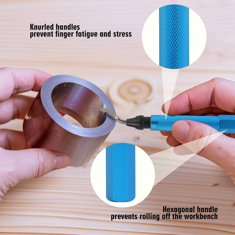 [Australia - AusPower] - VASTOOLS Deburring Tools,7pc,High Grade Swivel Blades,Metal Handle Deburr Tool for Metal, Resin, PVC Pipes, Copper, Plastic and 3D Printed,Hole Internal Chamfer Tool Removing Burr 7pc Deburr 