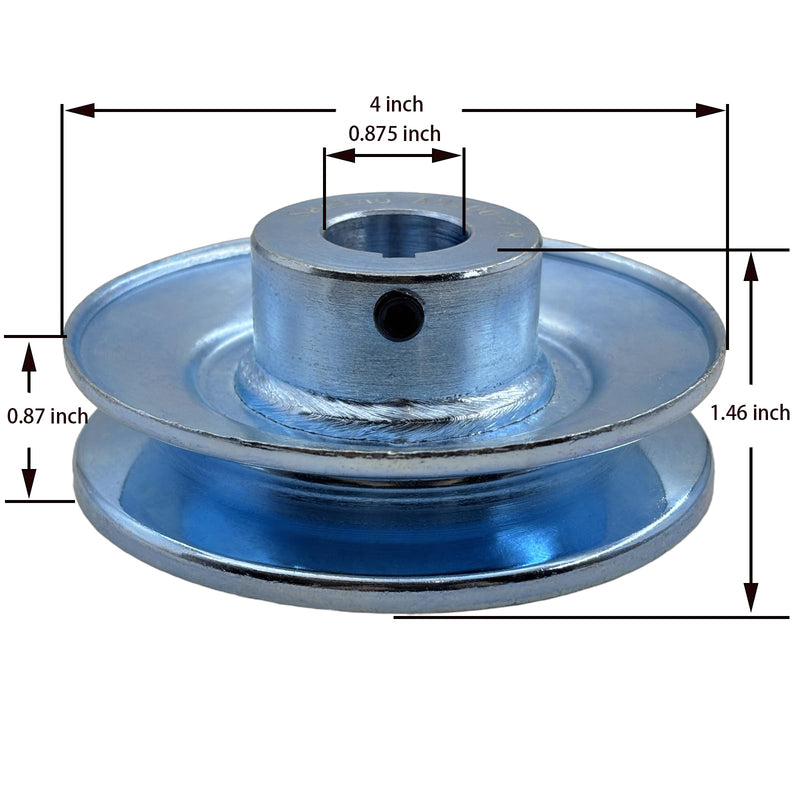 [Australia - AusPower] - AB400-7/8 Single Groove Web Sheaves, v Belt Pulley 4" OD 7/8 inch bore,Motor Pulley Carbon Steel for A B 5L 4L V-Belts 