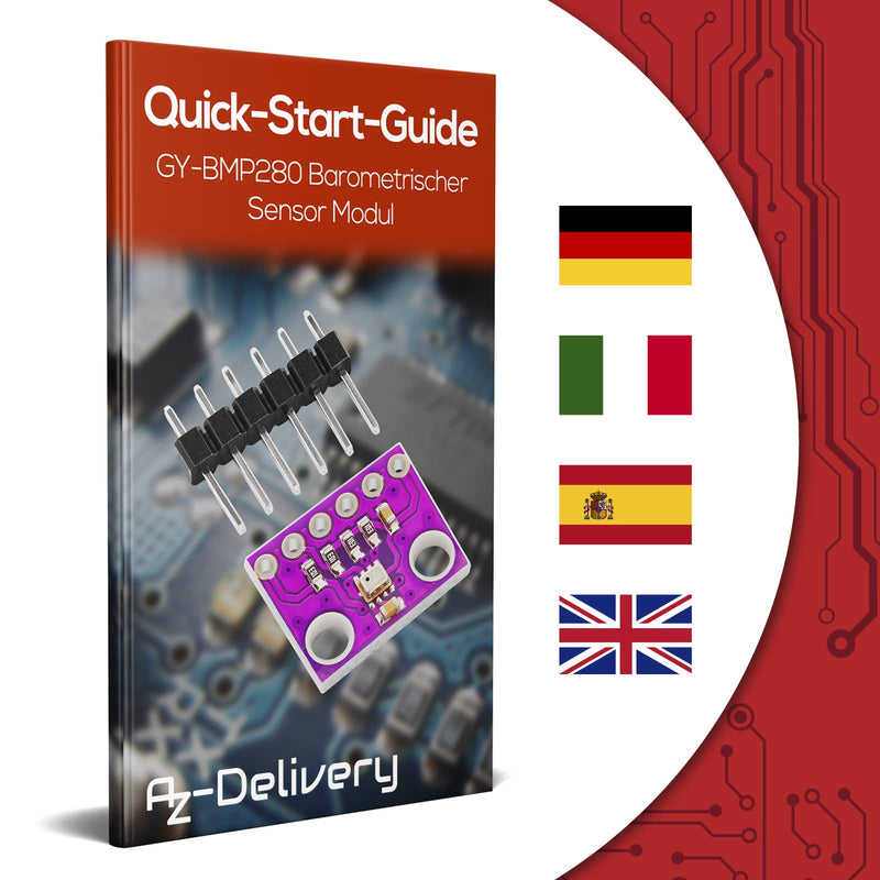 [Australia - AusPower] - AZDelivery 3 x GY-BMP280 Barometric Sensor for Barometric Pressure Measurement Compatible with Arduino and Raspberry Pi with E-Book! 