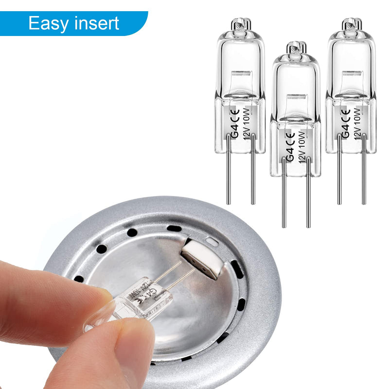 WeshLMPO Halogen G4 20W 12V Pack of 12 G4 Halogen Bulbs 2700K Warm White Dimmable for Oven 300 Degrees