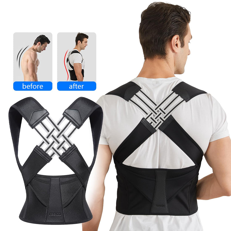 [Australia - AusPower] - Posture Corrector for Women and Men,Adjustable Shoulder Straightener,Back Support Brace,Upper Spine scoliosis, hunchback Large 