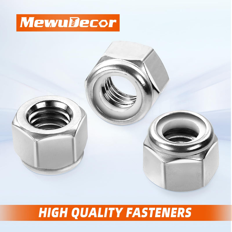 [Australia - AusPower] - 1/4-20 Nylon Insert Hex Lock Nuts Locknuts, 304 Stainless Steel 18-8, Bright Finish, 25 PCS 1/4"-20 