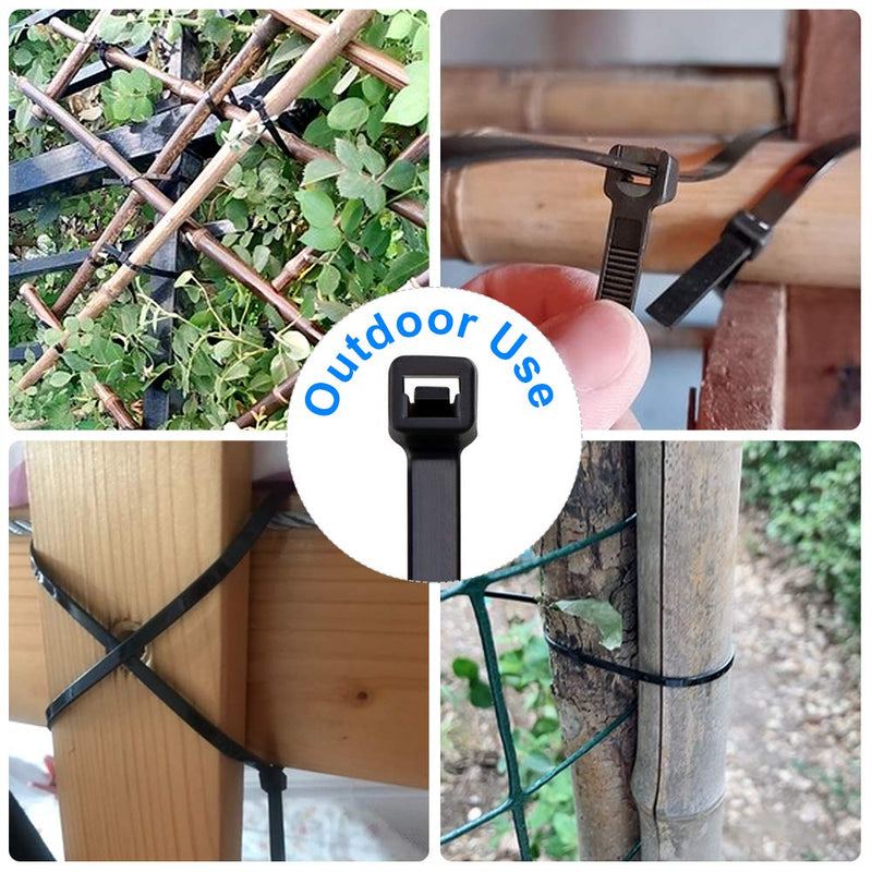 [Australia - AusPower] - Zip Ties 8 inch Black Zip Ties with 50 Pounds Tensile Strength,Cable Ties,100 Pack, by Tantti Supply 8" (100 Pack) 