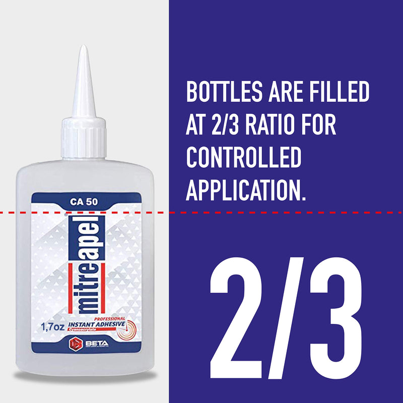 [Australia - AusPower] - MITREAPEL Ca Glue with Activator (2 x 1.7 oz - 2 x 6.7 fl oz), Ca Glue for Woodworking, Cyanoacrylate Glue and Activator for Wood, Plastic, Metal, Leather, Ceramic and Craft - Instant Bond - 2 Pack 