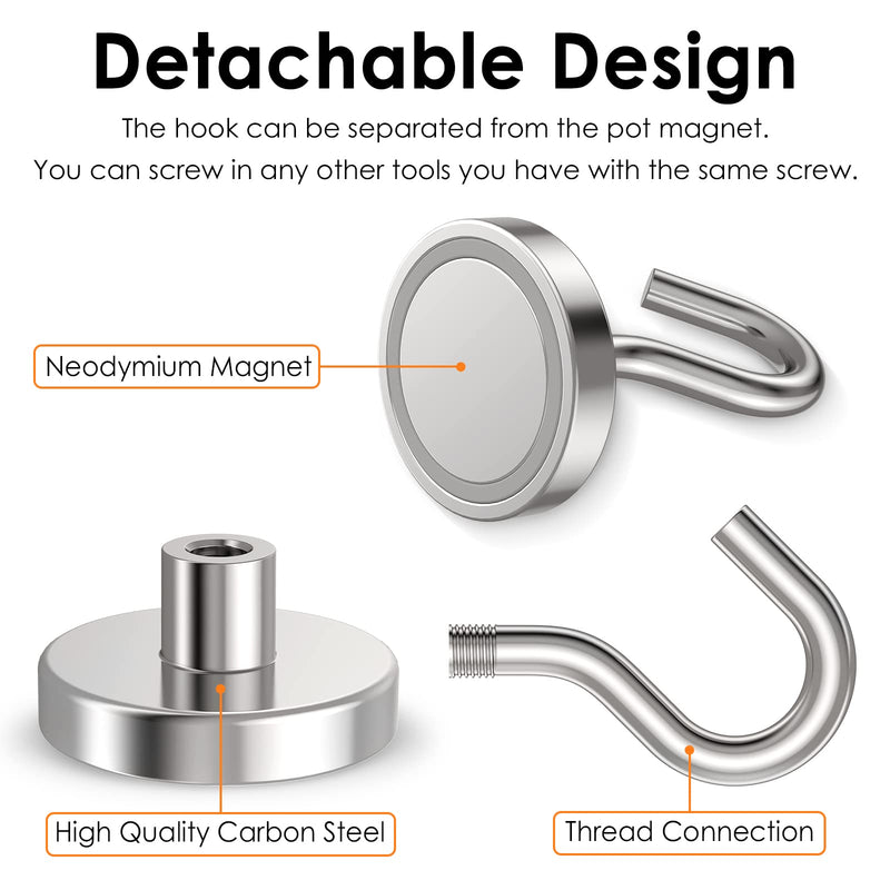[Australia - AusPower] - Magnetic Hooks Heavy Duty, 100 lbs Strong Hooks for Hanging, Magnet with Hook for cruise cabins, Grill, Fridge, Pack of 12 12 Pack-100 lb 