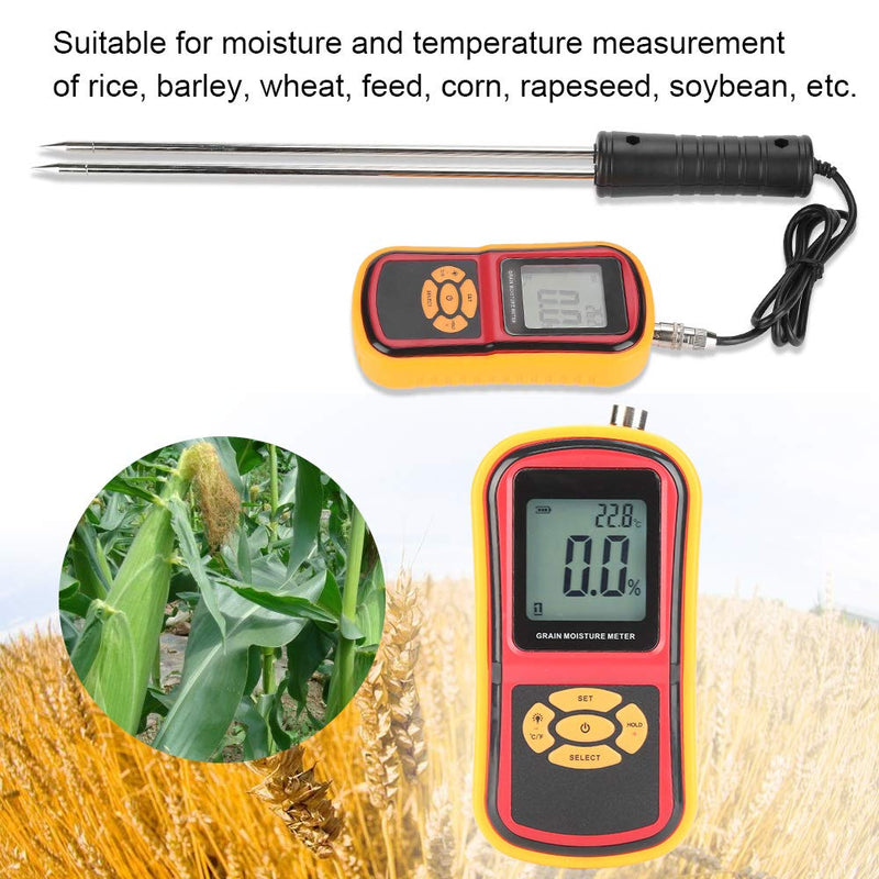 [Australia - AusPower] - Meter Digital Meter, Portable Tester LCD Tester Temperature Meter for Wheat Rice Corn Bean, Tester 