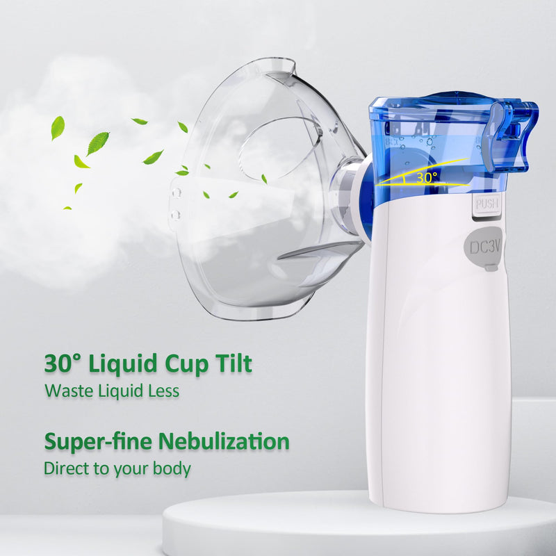[Australia - AusPower] - Portable Nebulizer for Adults & Kids, Rechargeable Handheld Nebulizer Machine with Adjustable Rate, Nebulizer with Fast Support for Asthma and Respiratory Problems 