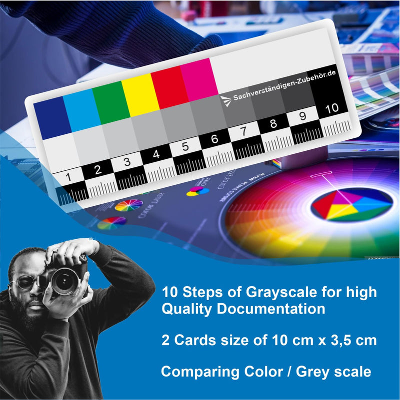 [Australia - AusPower] - Sachverständigen-Zubehör® Grey Card for White Balance as [Plastic Light Meter] Set of 2 | Photography | Colour Fans | ColorChecker | Colour Cards Photography | Colour Wheel Editing Program 10 cm - Old (2) 