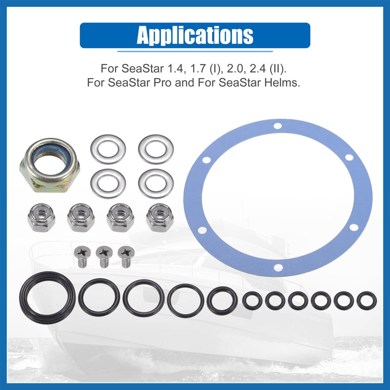 [Australia - AusPower] - 1set Hydraulic Helm Steering Pump Gasket Seal Rebuild Kit for Baystar Helms HH5231 HH5271 HH5273 Hydraulic Helm Seal Kit Replaces HS5176 Item Replacement 