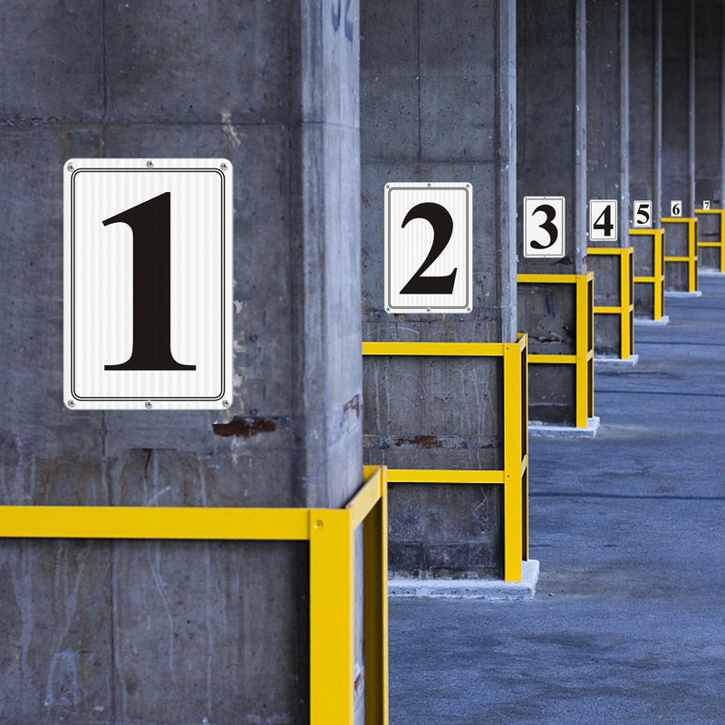 [Australia - AusPower] - Premium Reflective Metal Number Signs 1 - Aluminum 12" X 8" Parking Spot Numbered Signs Outdoor, Large, Floor, Dock, Court, Aisle, Field, No Fade, Weather-Resistant Reflective Number Signs 1 