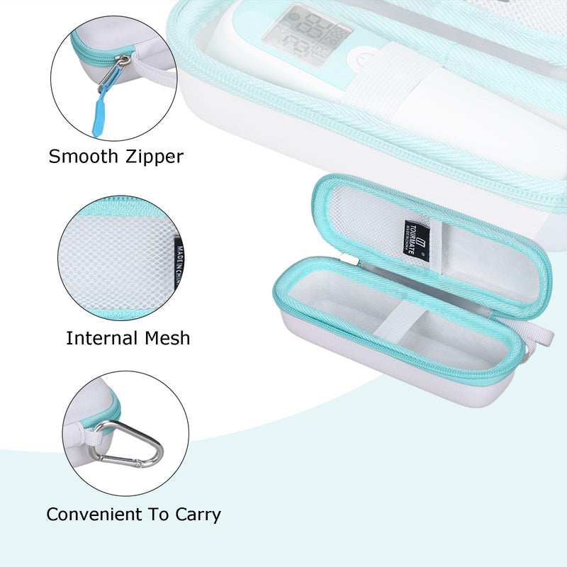 [Australia - AusPower] - Hard Storage Case for Thermometer,Travel Case for Viproud/femometer/GoodBaby 3-in-1 Infrared Thermometer(Box for Sale) (PU White) PU White 