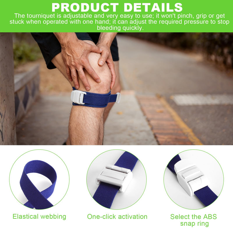 Storage Hose Blood Removal Vein Congestion Tourniquet One-Handed Storage Hose with Buckle & Quick/Slow Release, 3 Colors Emergency Jam Tape for First Aid Kit, Emergency Service Equipment &