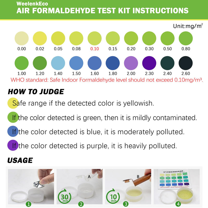 [Australia - AusPower] - Air Formaldehyde (HCHO) DIY Test Kit (5 kit) - Find Out How Much Formaldehyde is in The air Around You, Suitable for Detecting Formaldehyde Levels in The air of Various Indoor environments 5 