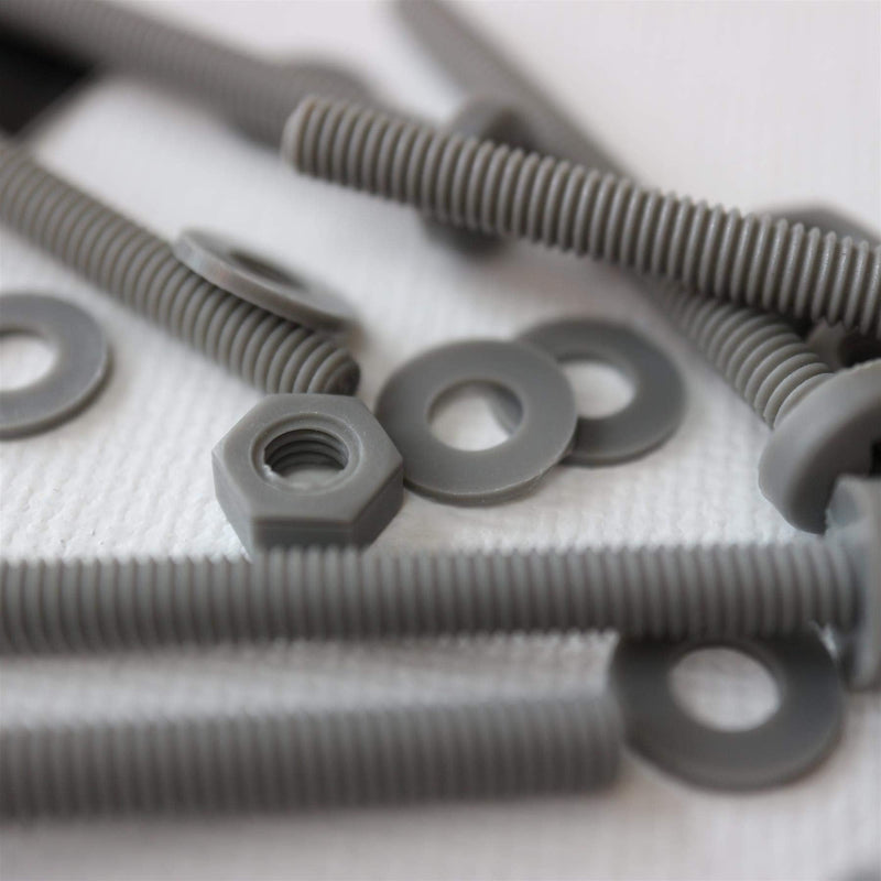 [Australia - AusPower] - 20 x Grey Pan Head Screws Polypropylene (PP) Plastic Nuts and Bolts, Washers, M4 x 40mm, Anti-Corrosion, Chemical Resistant, Gray, (5/32 x 1 37/64 in) 