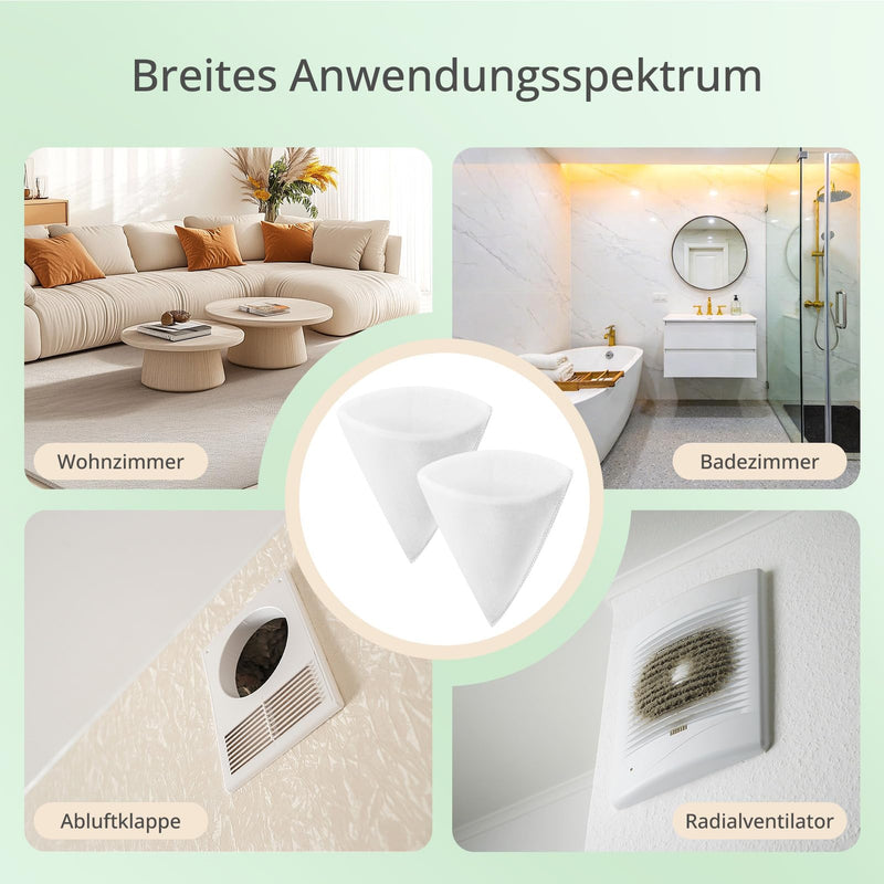 Pack of 30 Cone Filters DN 125, G4 Filter Ventilation System, G4 Filter Mat Diameter 125 mm, Length 180 mm, Thickness 8 mm, Ventilation System Replacement for Zehnder, Maico, Pluggit, Helios Disc | G4 Filtermatte Durchmesser 125 mm, Länge 180 mm, Dicke...