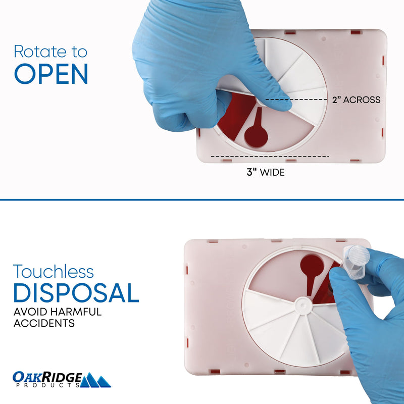 [Australia - AusPower] - Oakridge Products Transparent Sharps Container for Home Use and Professional 2.2 Quart (1-Pack), Touchless Biohazard Needle and Syringe Disposal, Rotating Lid, CDC Certified 1 