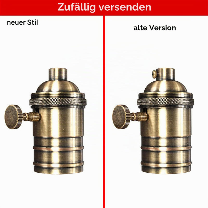 E27 Vintage Lamp Holder, E26/E27 Lamp Bulbs Construction Socket, Antique Copper Look Lamp Holder with On/Off Switch Pendant Light Socket for Edison Screw Bulb, Wall Table Ceiling Lamp