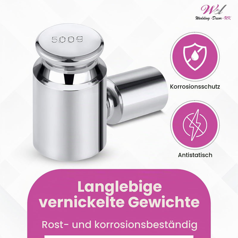 Weddecor 500g Scale Calibration Weight with Chrome Plating - Precision Accuracy of Digital Scale Balance, Pocket, Jewelry, Kitchen Scale, Science Lab (Single)