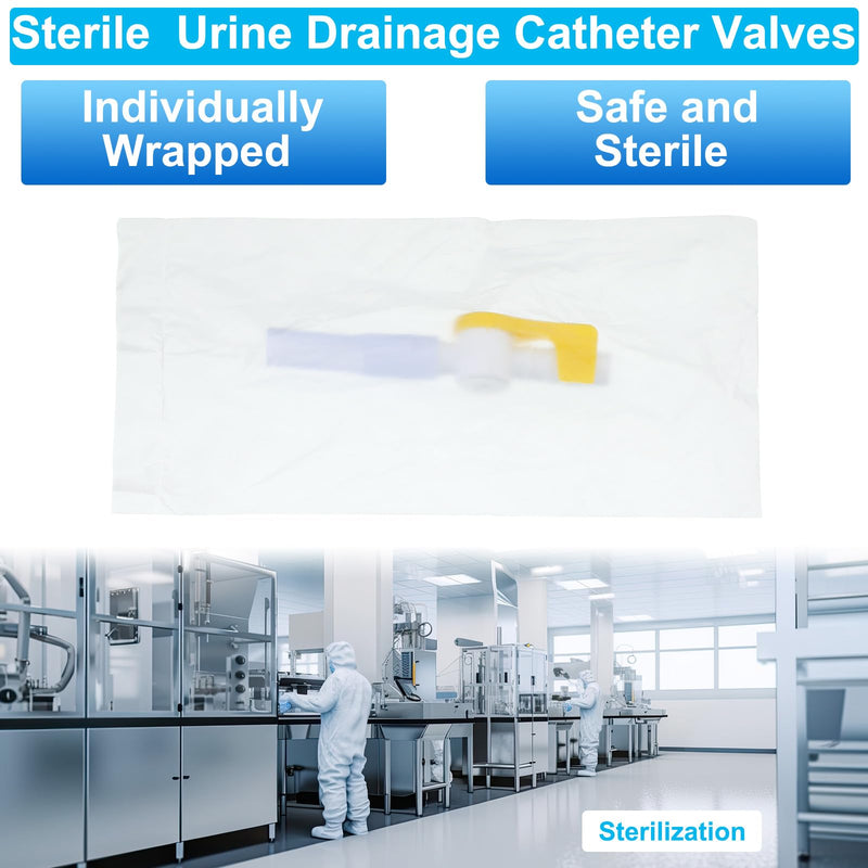 [Australia - AusPower] - 15 Pack Catheter Valve Individually Package Urine Drainage Catheter Bag Valves with Smooth Edges and Silicone Tubing Silicone Catheter Extension Tubing 
