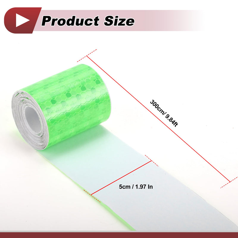 1 Pcs Safety Warning Reflective Tape Increased Visibility Reflective Strips 9.84ft x 1.97" Green PVC