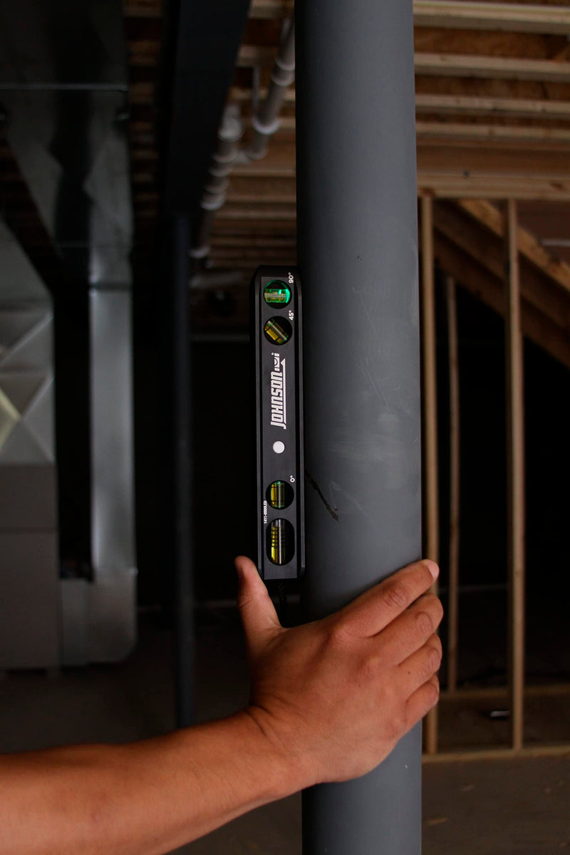 [Australia - AusPower] - Johnson Level & Tool 1411-0900LED 9" Magnetic LED Billet Torpedo Level 