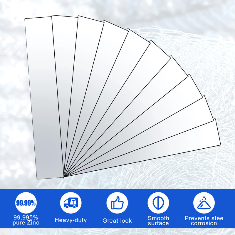 [Australia - AusPower] - 10 Pcs Pure Zinc Anode Sheet (99.995% Pure) for Zinc Plating and Zinc Electroplating, Zinc Electrode Strip 0.04' 'x 1'' x 6'' / 1mm x 25mm x 150mm 