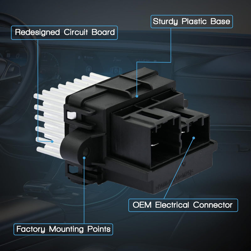 [Australia - AusPower] - HVAC Blower Motor Resistor with Wire Harness Compatible with Chevrolet Silverado 1500 2500 3500 Equinox Suburban 1500 2500 Tahoe Traverse Cruze Replacement for Ford Edge Expedition Fusion 