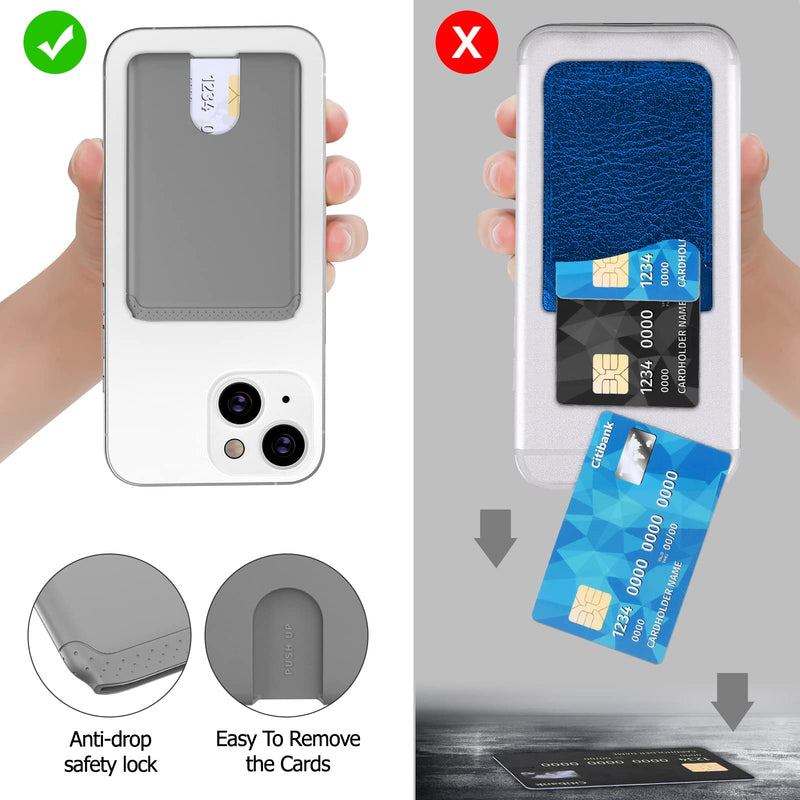 [Australia - AusPower] - SHANSHUI 3 Pack Phone Card Holder Ultra Slim Phone Credit Card Holder Stick on Wallet Anti-Lost Design Phone Wallet Pocket Compatible for iPhone and Most Smartphones - Black White Grey 3 PCS x Black, Grey, White Adhesive 