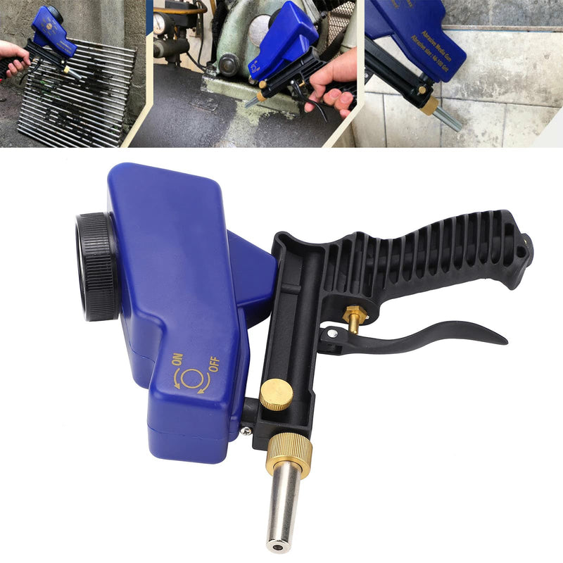 [Australia - AusPower] - Handheld Sandblaster, 70-150 PSI 6000RPM Portable Gravity Feed Sandblaster Gun Air Sandblasting Machine Sandblasting Machine Sandblasting Gun Tool Kit with Air Pipe Plug Blue 