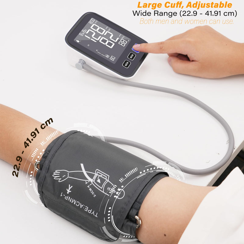 [Australia - AusPower] - Automatic Upper Arm Blood Pressure Monitor, Dual User 2x90 Memories Digital Blood Pressure Machine with (8.5"-16.5") Cuff Size, BP Monitor with 4*AAA Batteries & DC Cable 