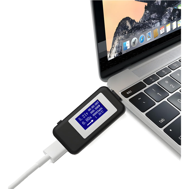 [Australia - AusPower] - JacobsParts USB C Power Meter: Digital LCD Voltage Current Load Tester for Tablets, Laptops, and More 