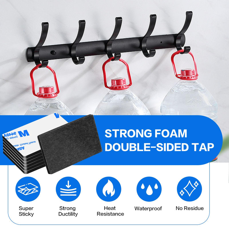 Double Sided Adhesive Pads,Heavy Duty Mounting Tape,48Pcs 3mm Thickness Pre-Cut Foam Tape,Super-Sticky Black Strong Pads Rectangle Shape Waterproof for Walls Picture, Car, Home, Office 1.97x1.18 48