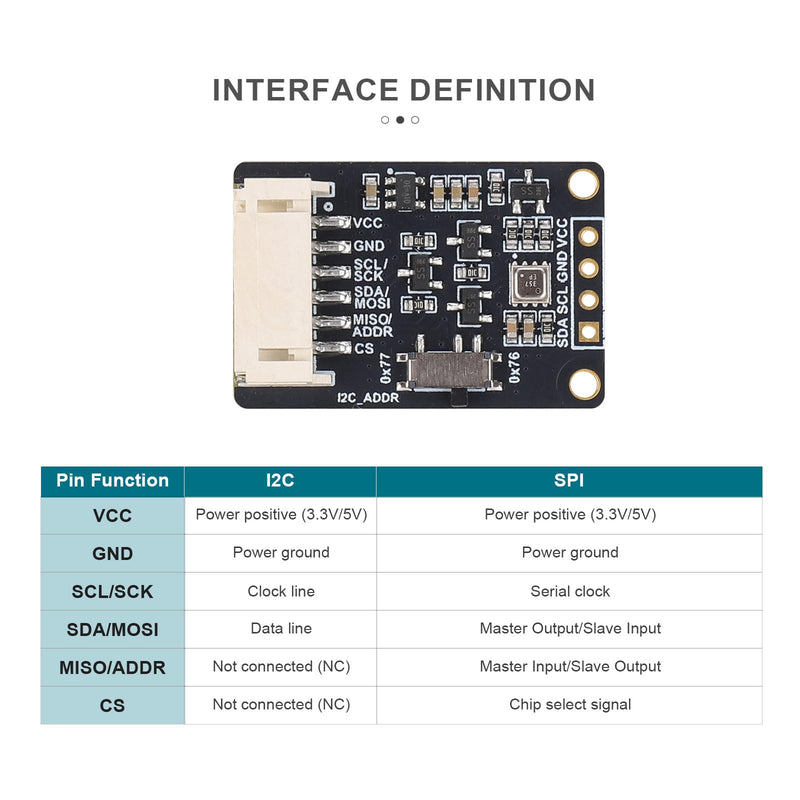 [Australia - AusPower] - BME680 Environmental Sensor | 4-in-1 Temp Humidity Pressure Gas Detector | I2C/SPI Interface | Compatible with Arduino/Raspberry Pi/ESP32/Pico 
