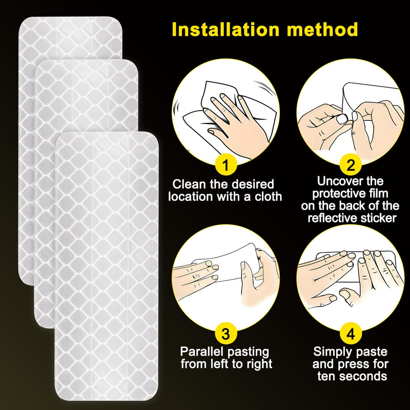 20PCS Night White Reflective Tape,Mailbox Reflectors,Can Be Used as Helmet Stickers and Tape,Applicable for Bikes,Pets and Gear,Enhancing Nighttime Safety